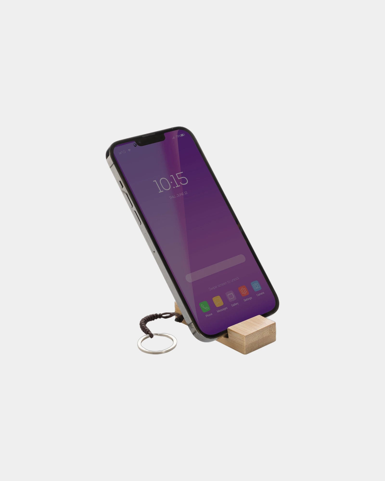 Support téléphone en bambou à personnaliser - 1