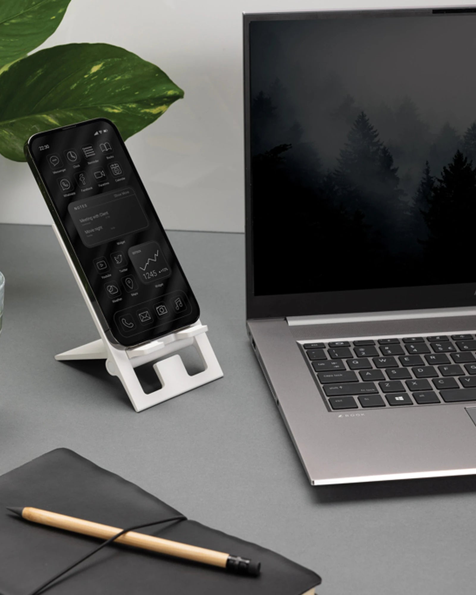 Support téléphone pliable ABS recyclé à personnaliser - 13