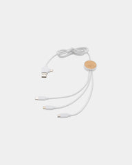 Câble recyclé 6-en-1 TPE à personnaliser - Blanc