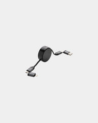 Câble rétractable 60W en aluminium recyclé à personnaliser - Gris