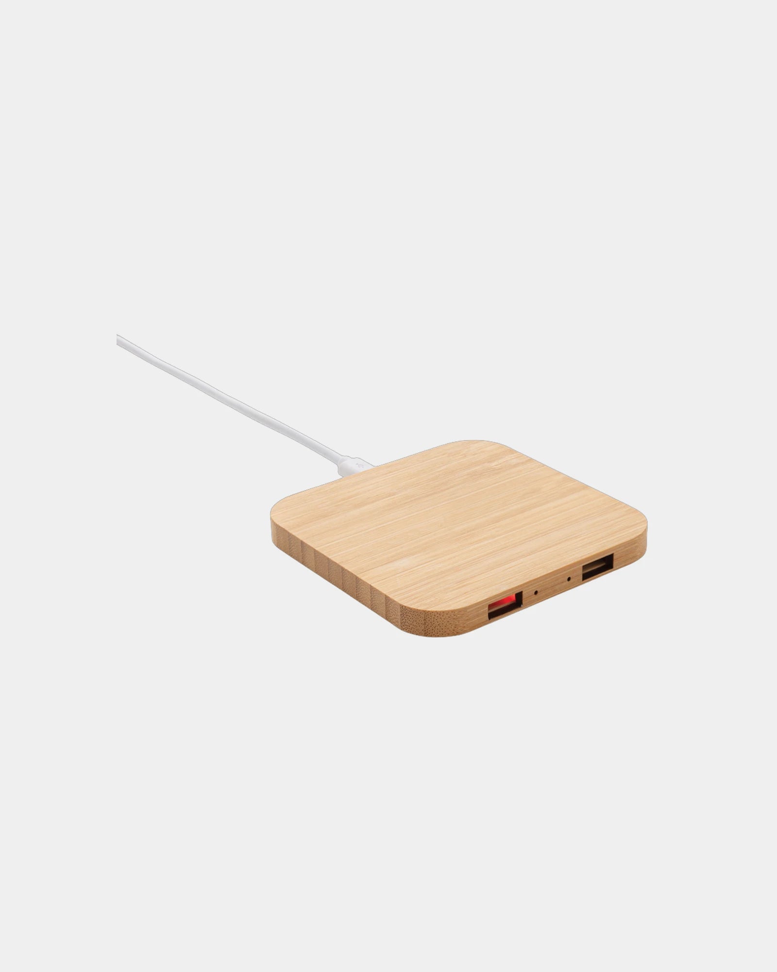 Cargador inalámbrico bambú FSC 5W para personalizar - Marrón