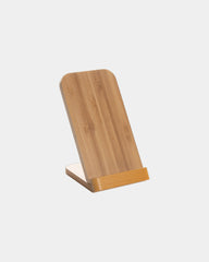 Support téléphone induction bambou 5W à personnaliser - Marron