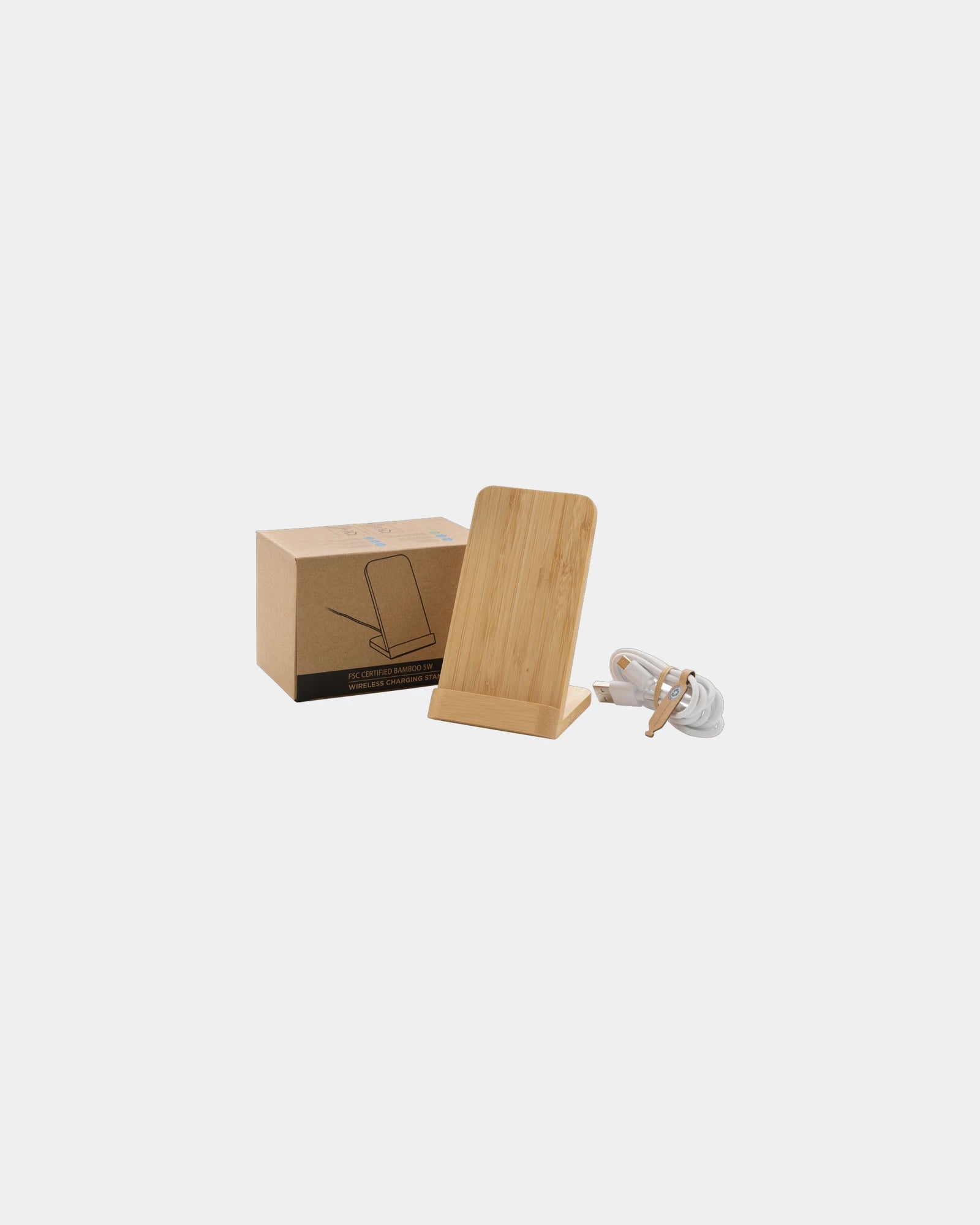 Support téléphone induction bambou 5W à personnaliser - 2