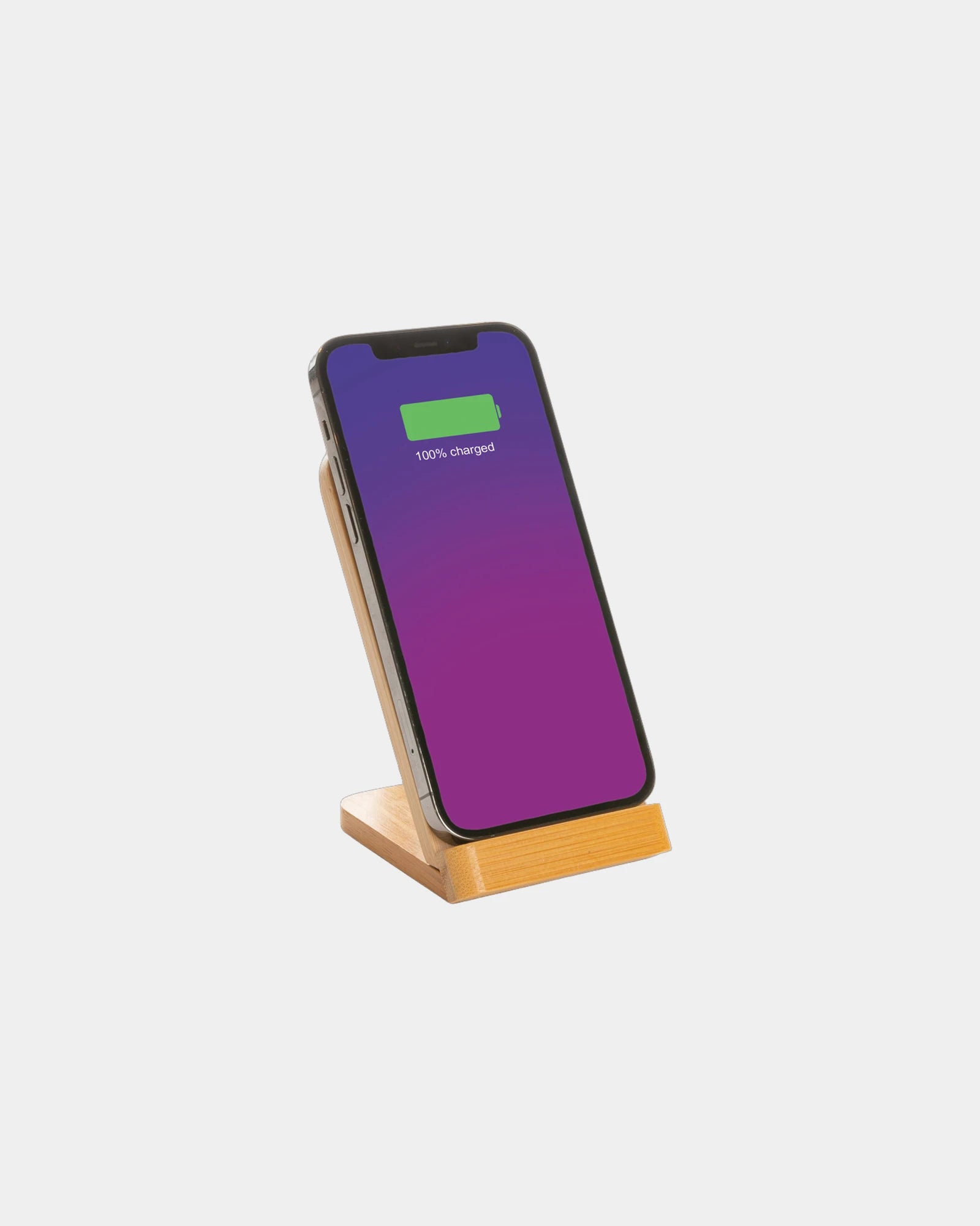 Support téléphone induction bambou 5W à personnaliser - 1