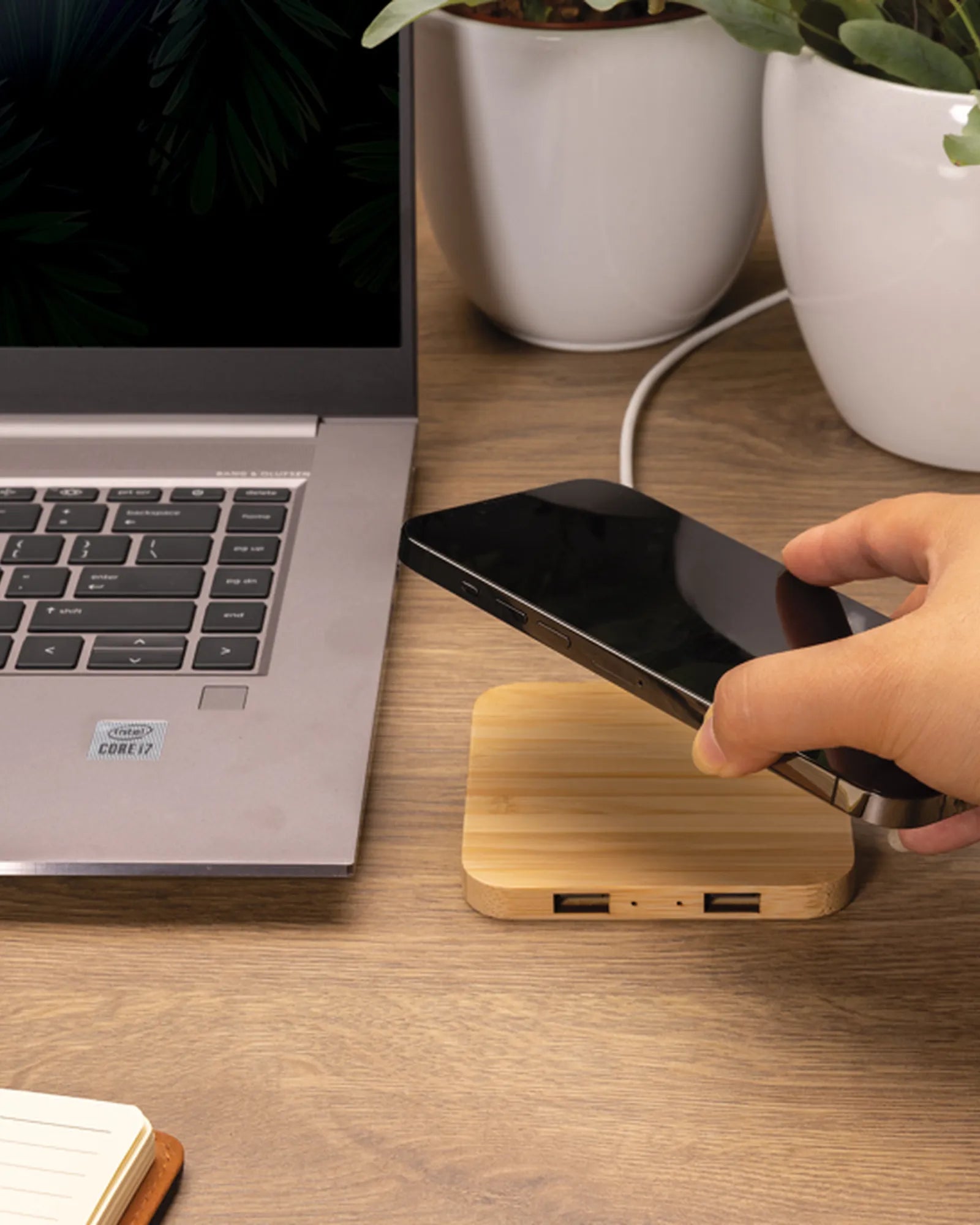 Chargeur sans fil 10W bambou FSC® à personnaliser - 4
