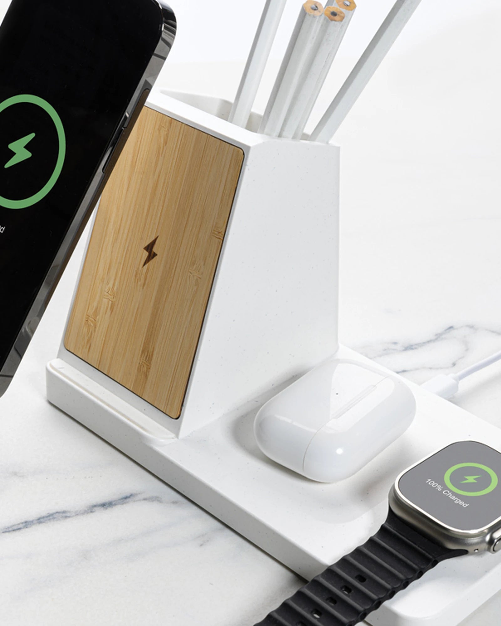 Chargeur sans fil 15W en plastique recyclé à personnaliser - 8