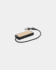 Hub USB recyclé en bambou 10 x 3.3 cm à personnaliser - Noir