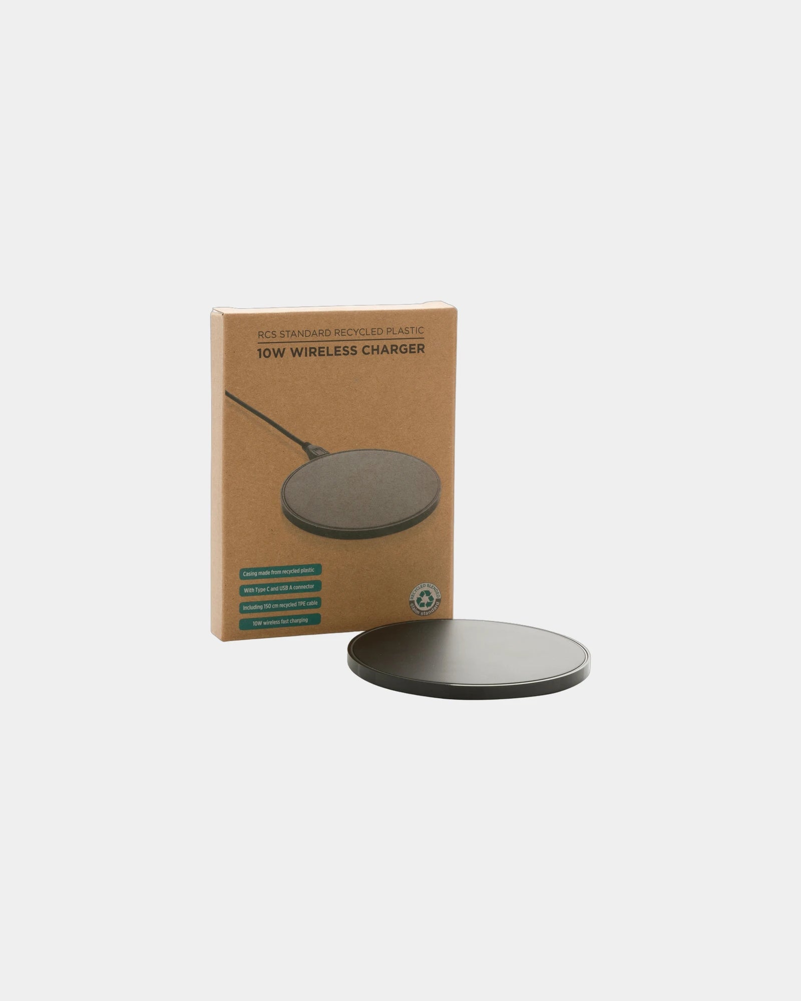 Chargeur induction 10W en plastique recyclé à personnaliser - 2
