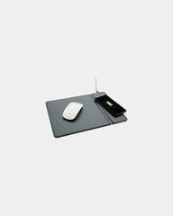 Tapis de souris PU avec chargeur induction 5W à personnaliser - Noir