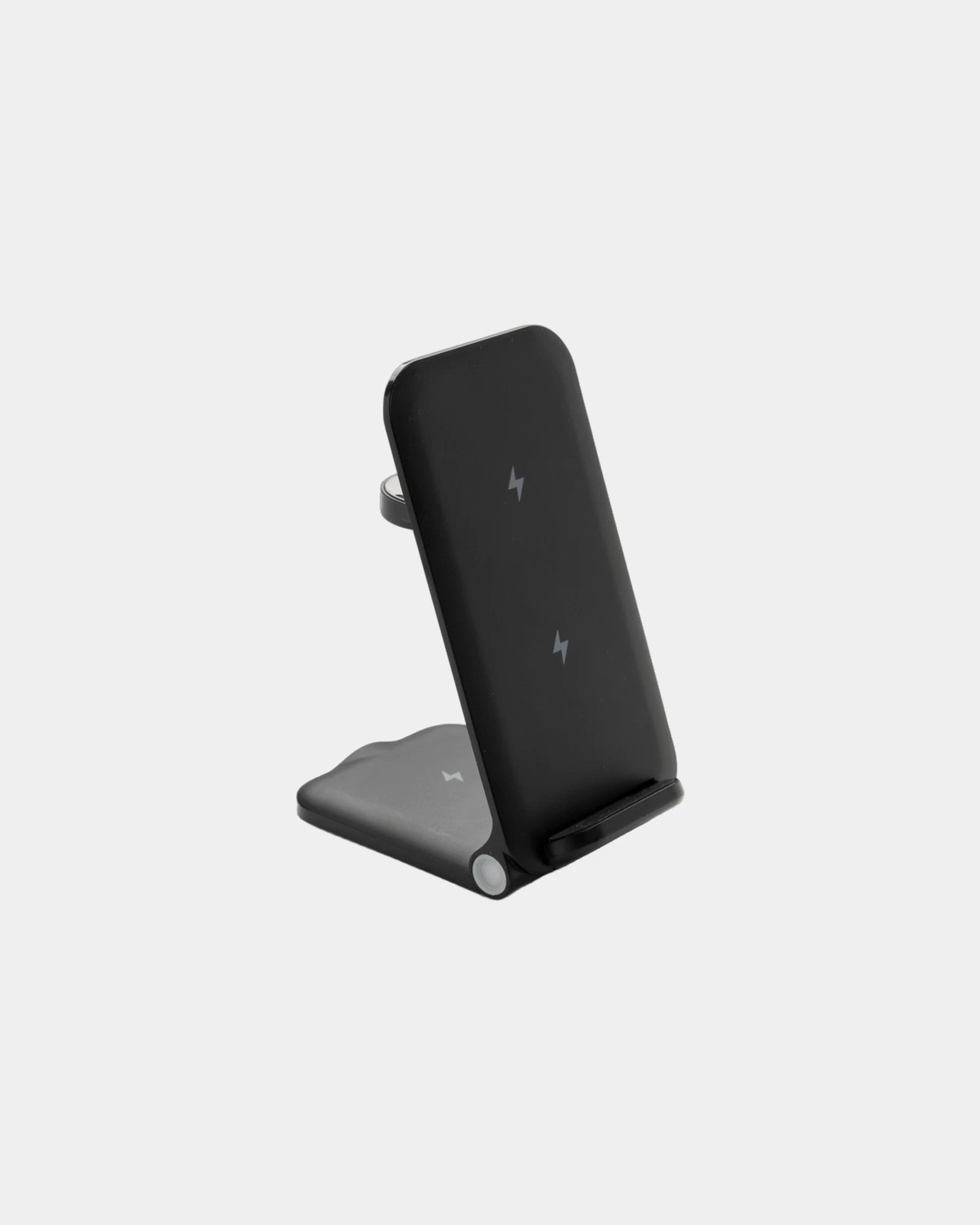 Chargeur sans fil 3en1 plastique recyclé RCS à personnaliser - Noir
