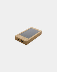 Batterie de secours solaire bambou 10.000mAh à personnaliser - Marron