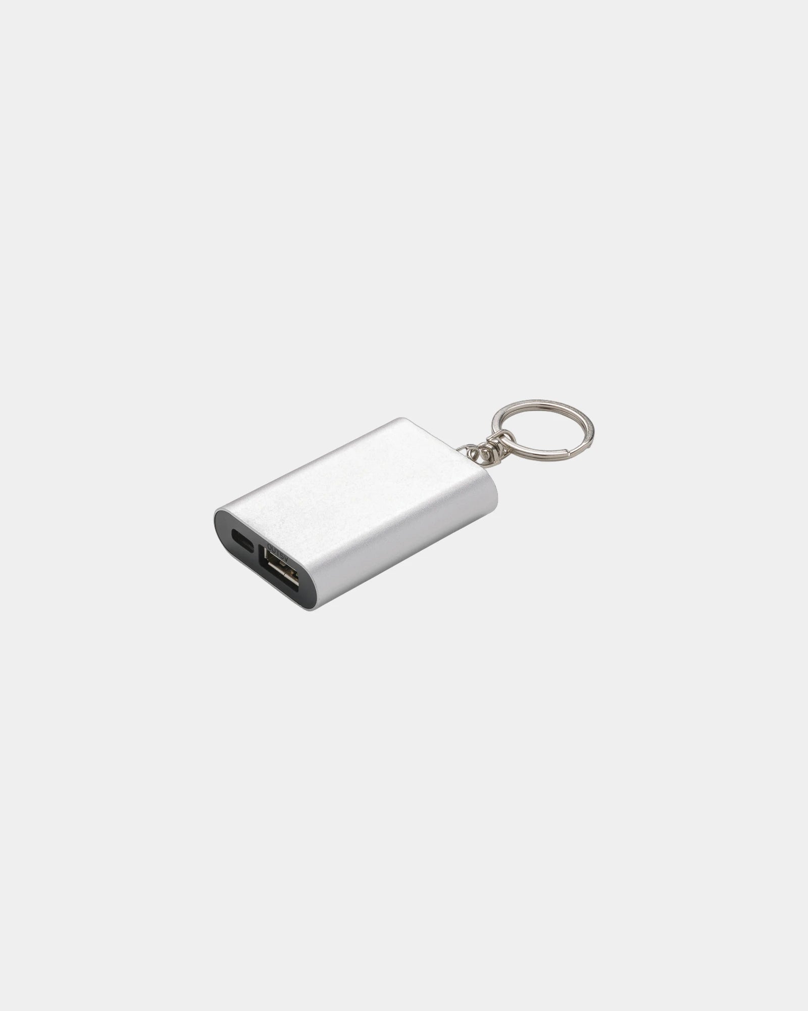 Porte-clés powerbank aluminium 1000mAh à personnaliser - Argent