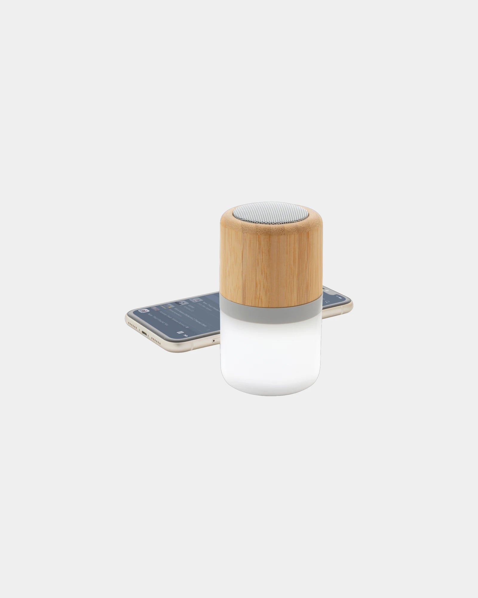 Enceinte 3W en bambou avec lumière d'ambiance - 1