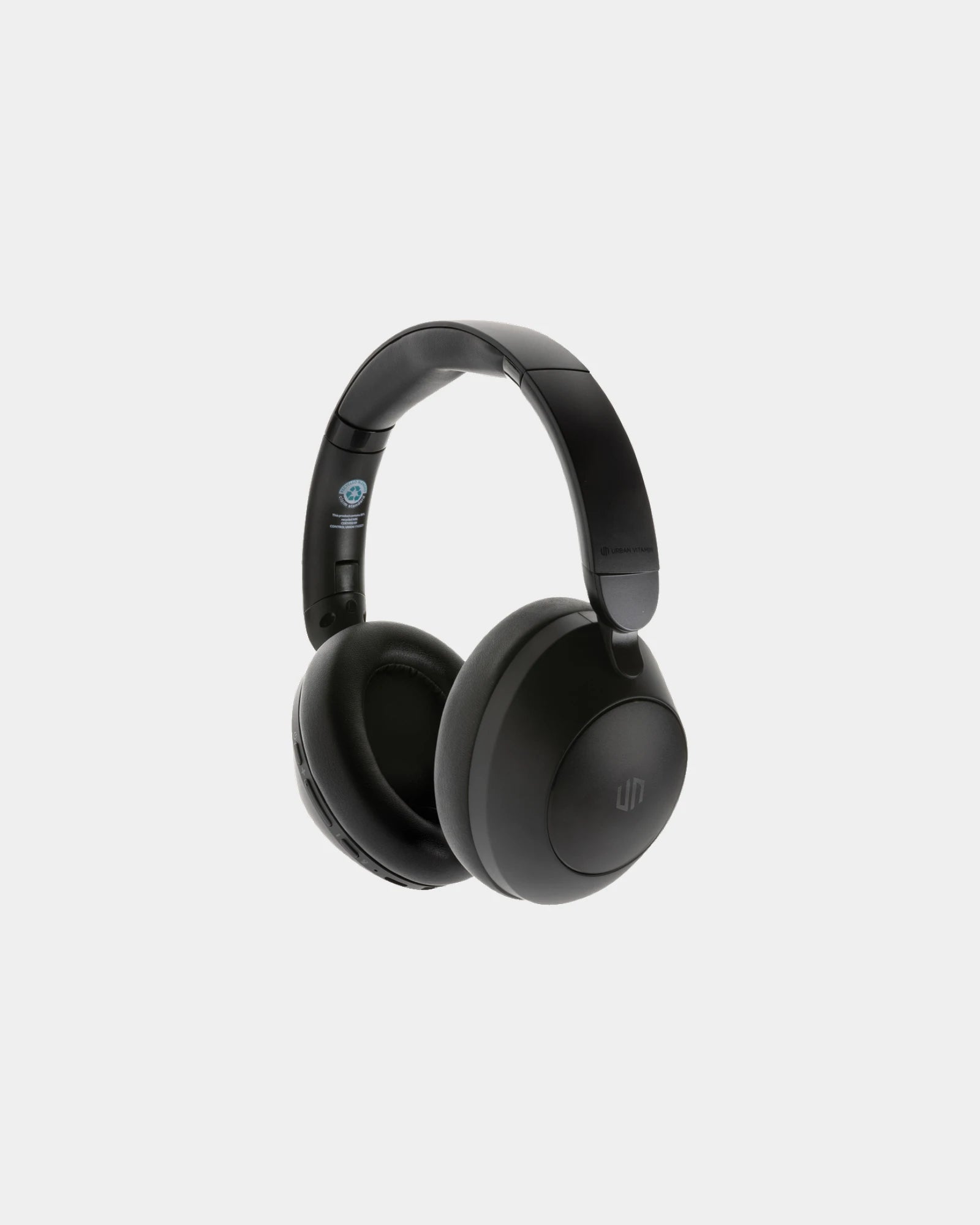 Casque audio ANC en plastique recyclé Urban Vitamin Cupertino à personnaliser - Noir