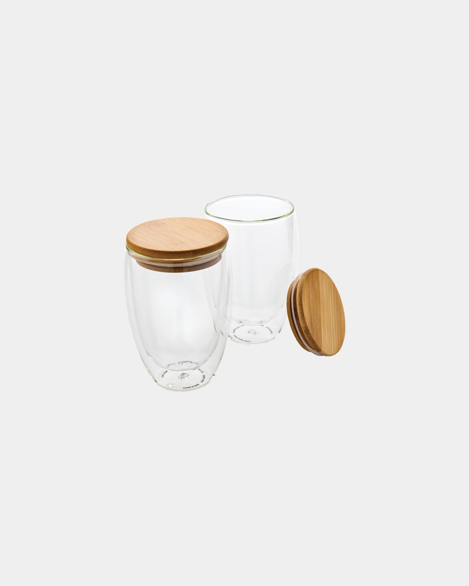 Set de 2 verres double paroi 350ml à personnaliser - Transparent