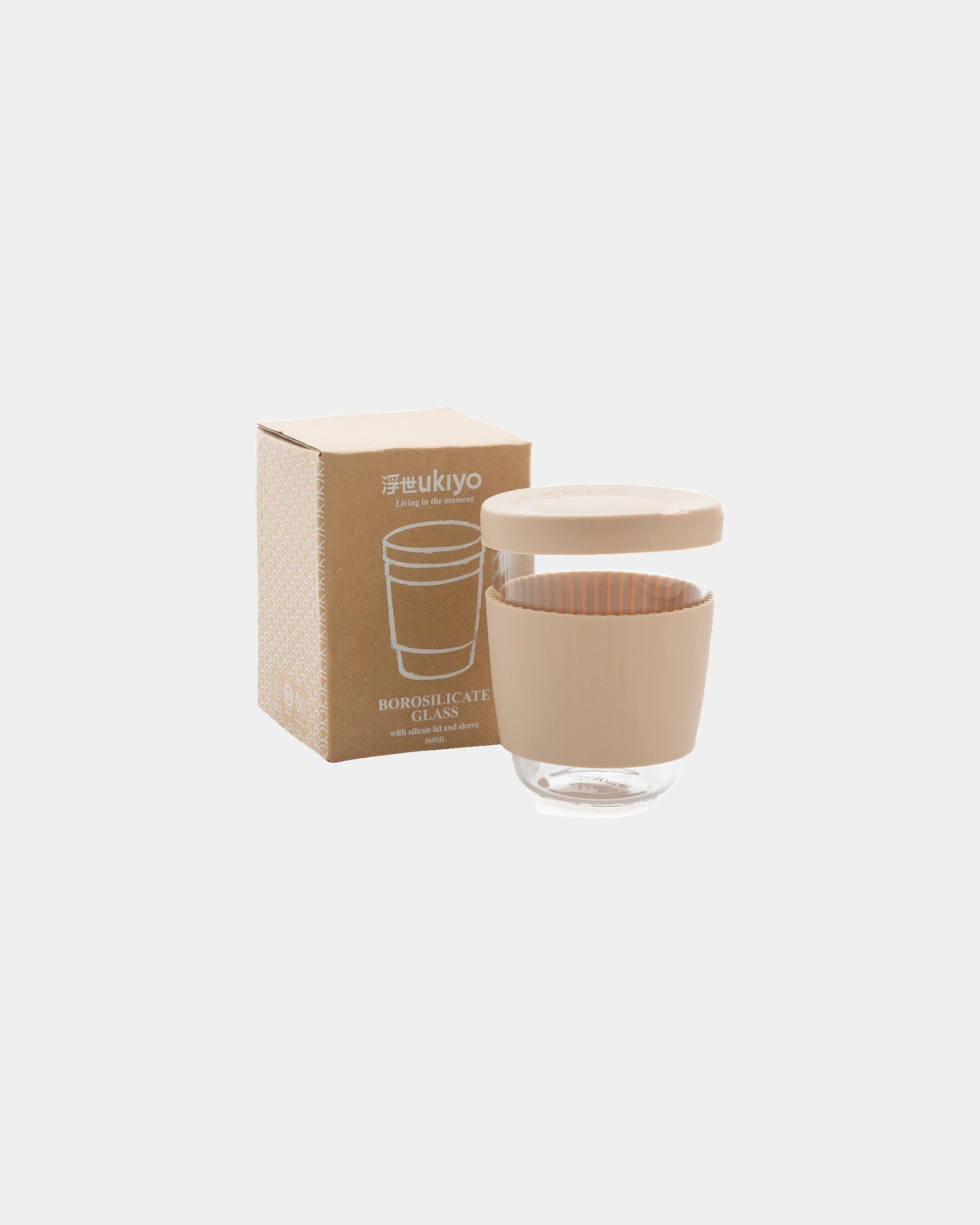 Verre 360ml borosilicaté avec couvercle à personnaliser