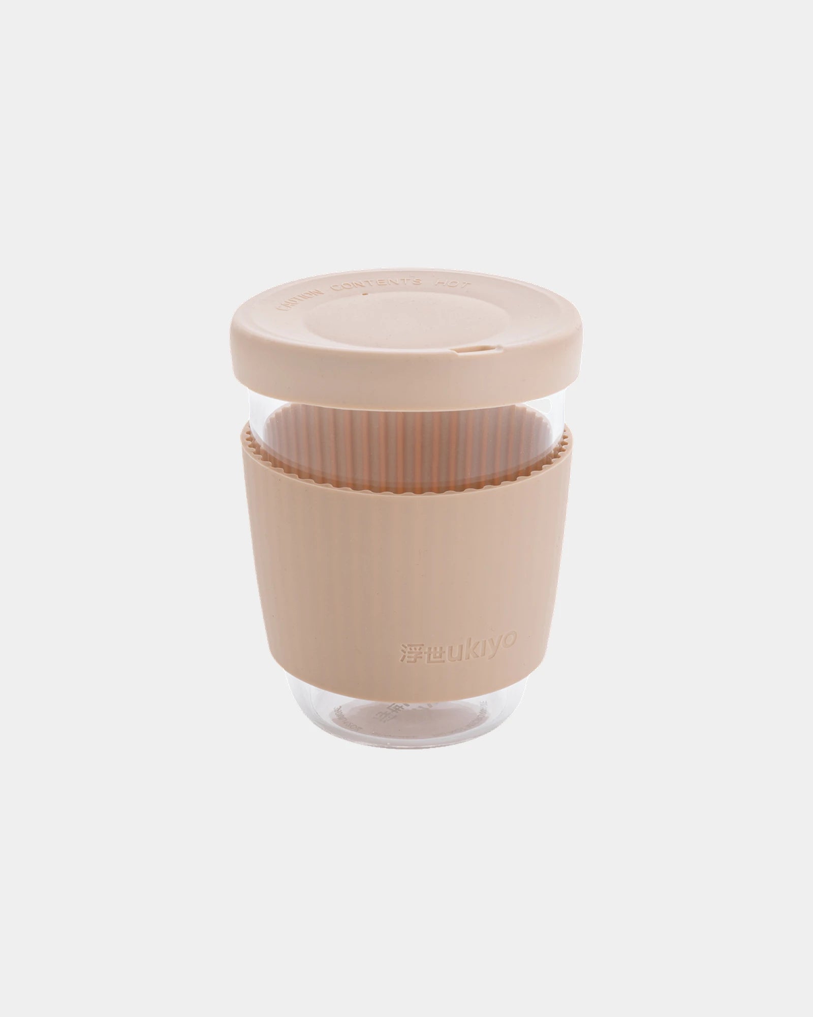 Verre 360ml borosilicaté avec couvercle à personnaliser - Marron