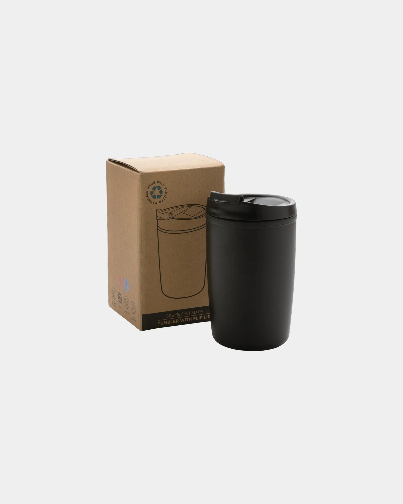 Mug PP recyclé GRS avec couvercle à bascule à personnaliser - 1