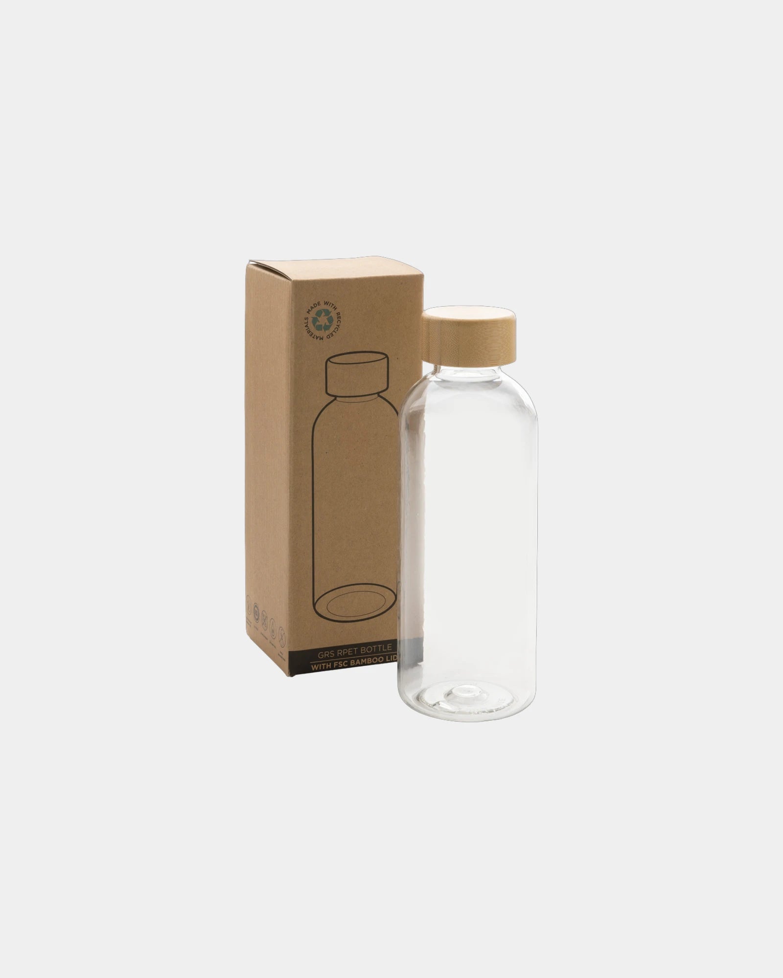 Bouteille rPET 600ml avec couvercle en bambou à personnaliser - 4