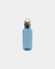 Bouteille rPET 680ml avec couvercle en bambou à personnaliser - Bleu