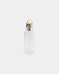 Bouteille rPET 680ml avec couvercle en bambou à personnaliser - Transparent