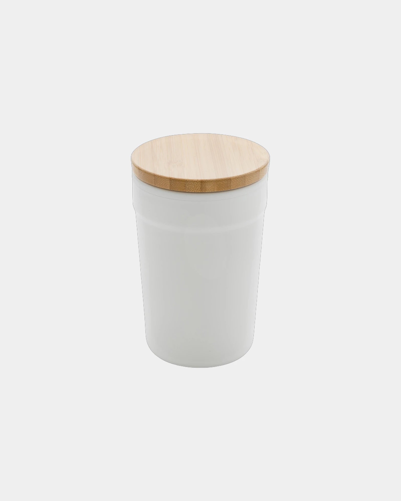 Mug 300ml PP recyclé GRS avec couvercle en bambou à personnaliser - Blanc