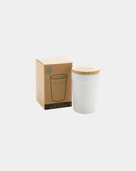 Mug 300ml PP recyclé GRS avec couvercle en bambou à personnaliser - 1
