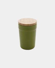 Mug 300ml PP recyclé GRS avec couvercle en bambou à personnaliser - Vert
