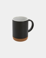 Mug céramique 280ml avec base en liège à personnaliser - Noir