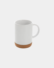 Mug céramique 280ml avec base en liège à personnaliser - Blanc
