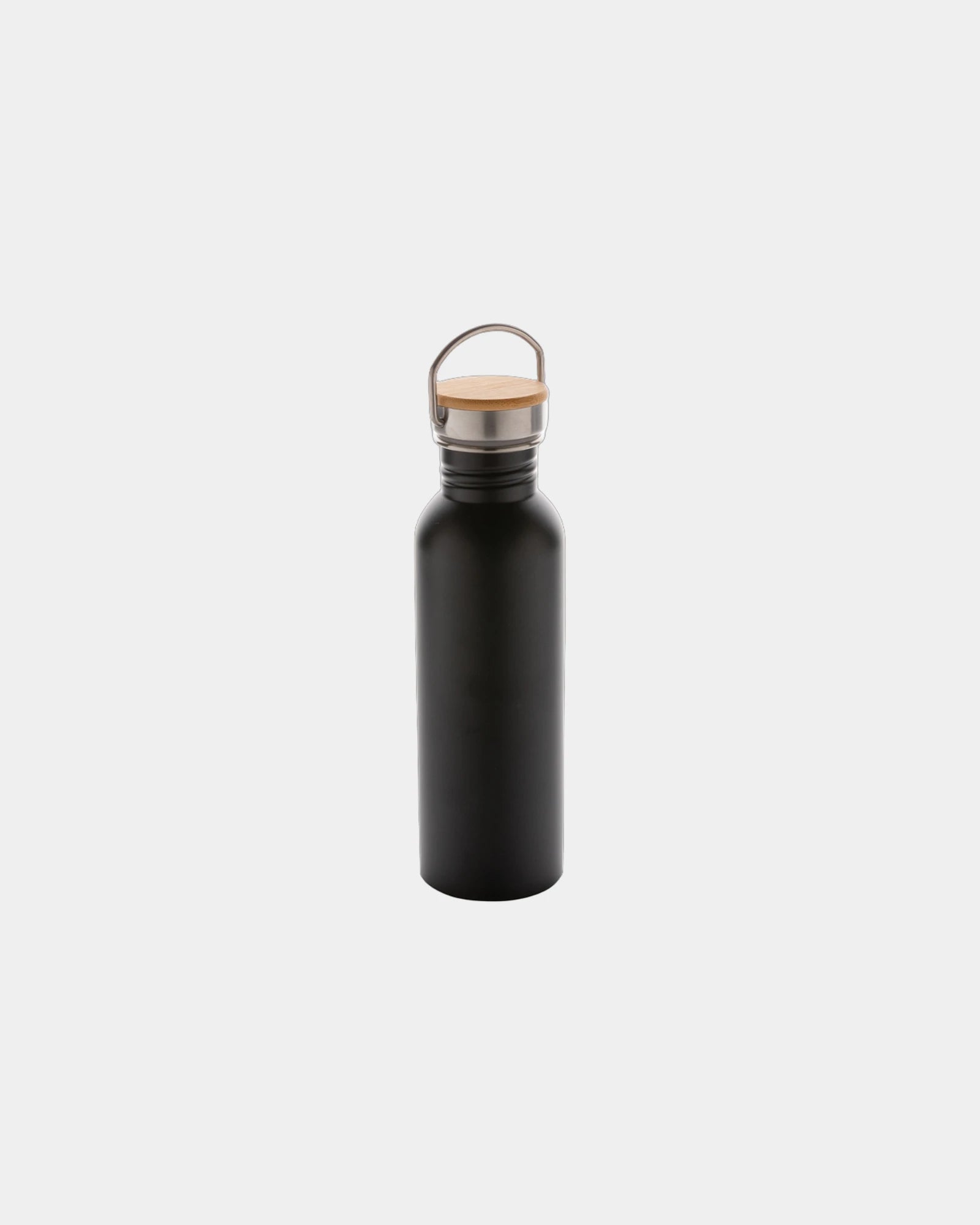 Bouteille inox 710ml avec couvercle en bambou à personnaliser - Noir