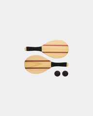 Set de raquettes frescobol en bois à personnaliser - Marron