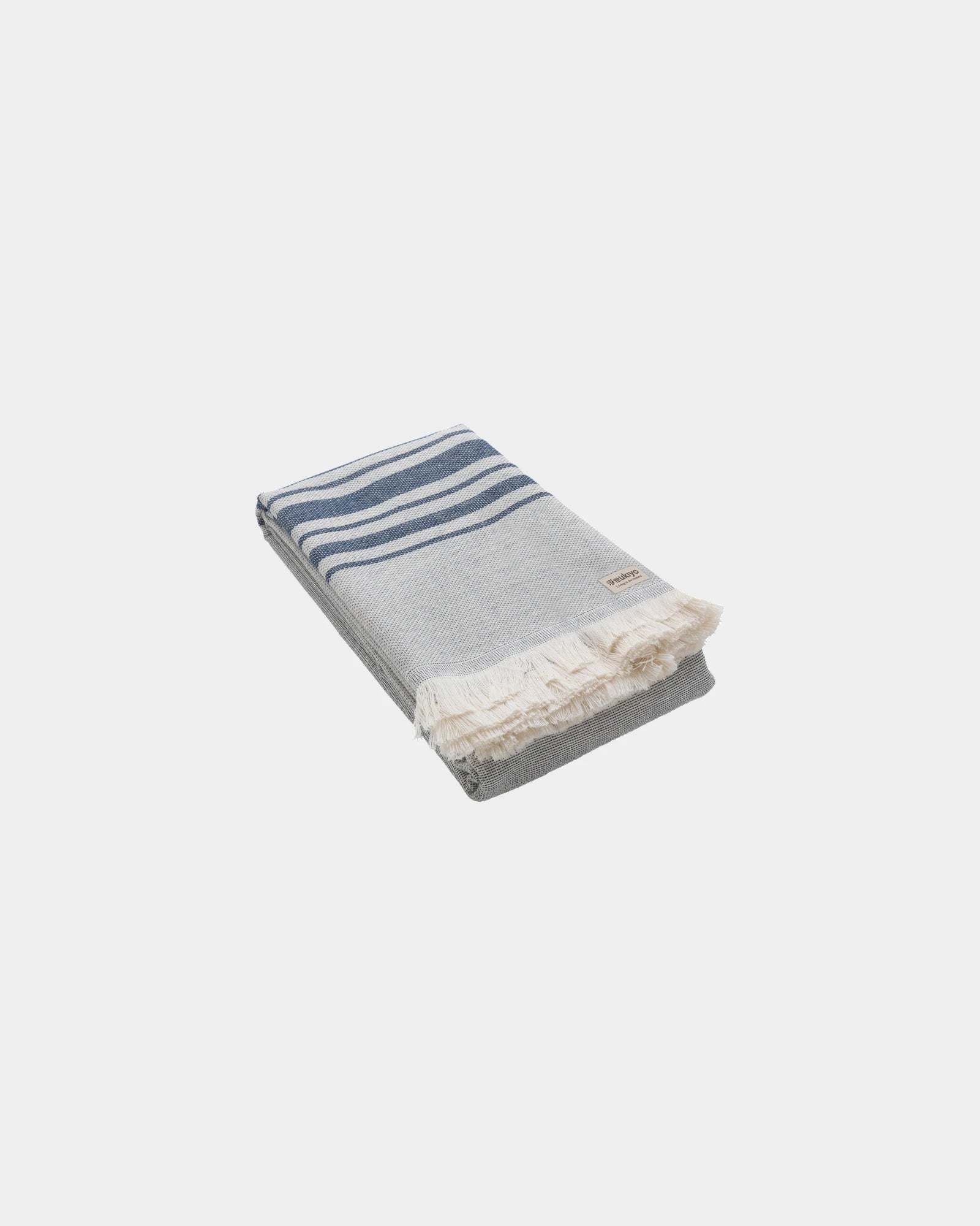 Serviette coton recyclé 100x180 cm à personnaliser - Bleu Marine