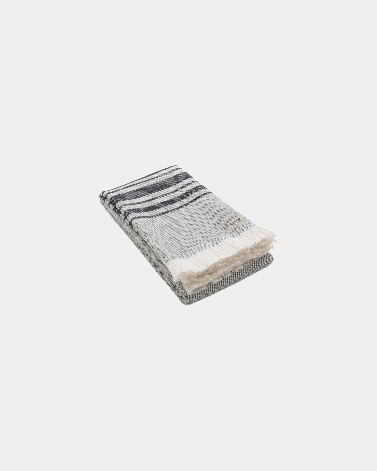 Serviette coton recyclé 100x180 cm à personnaliser - Noir