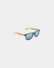 Lunettes de soleil en bambou et plastique recyclé à personnaliser - Bleu