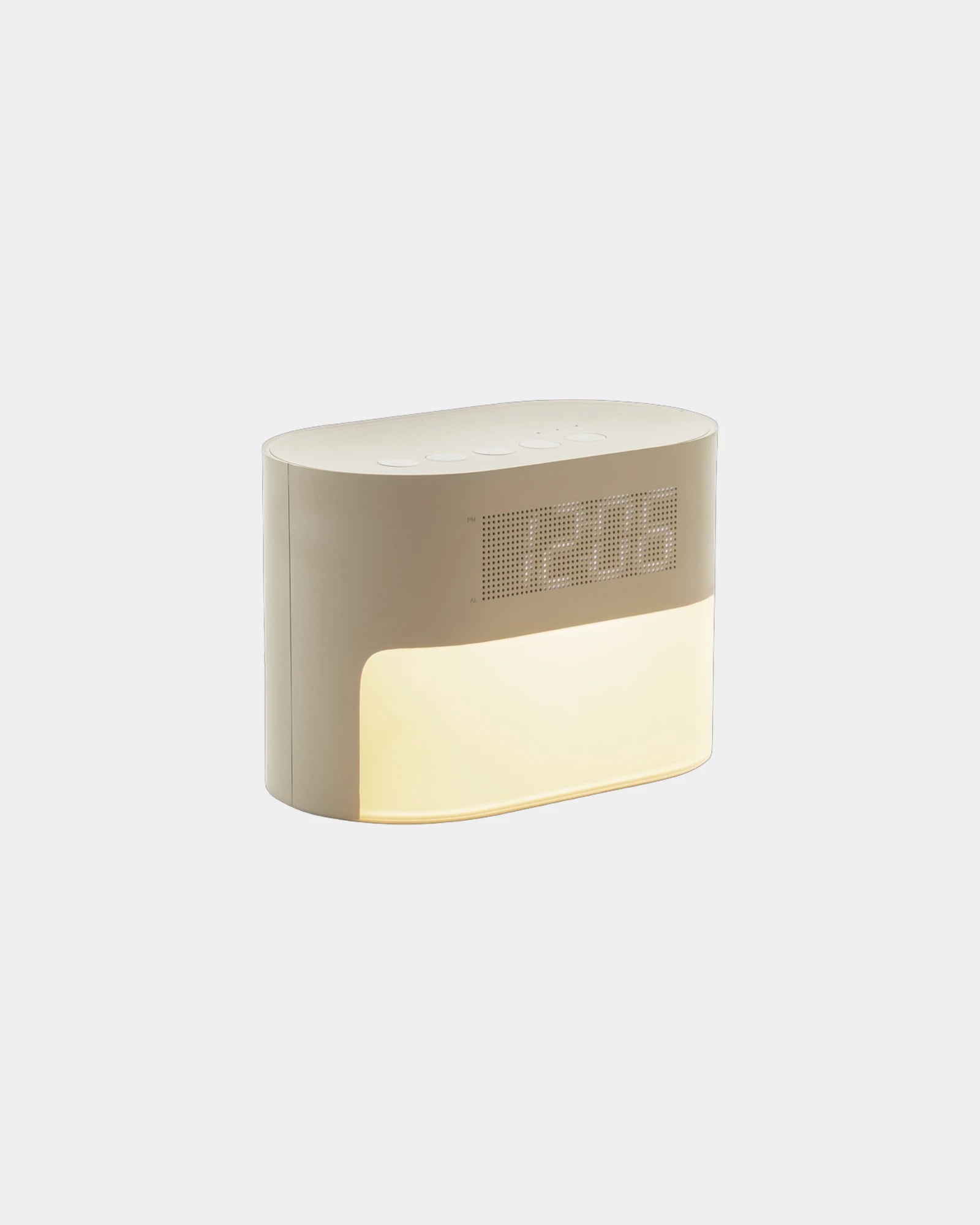 Réveil bruit blanc plastique recyclé LumaRise à personnaliser - Beige