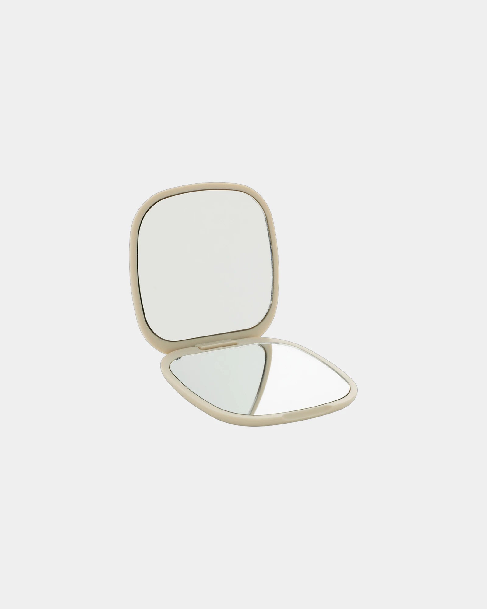 Miroir de poche plastique recyclé RCS à personnaliser - Beige