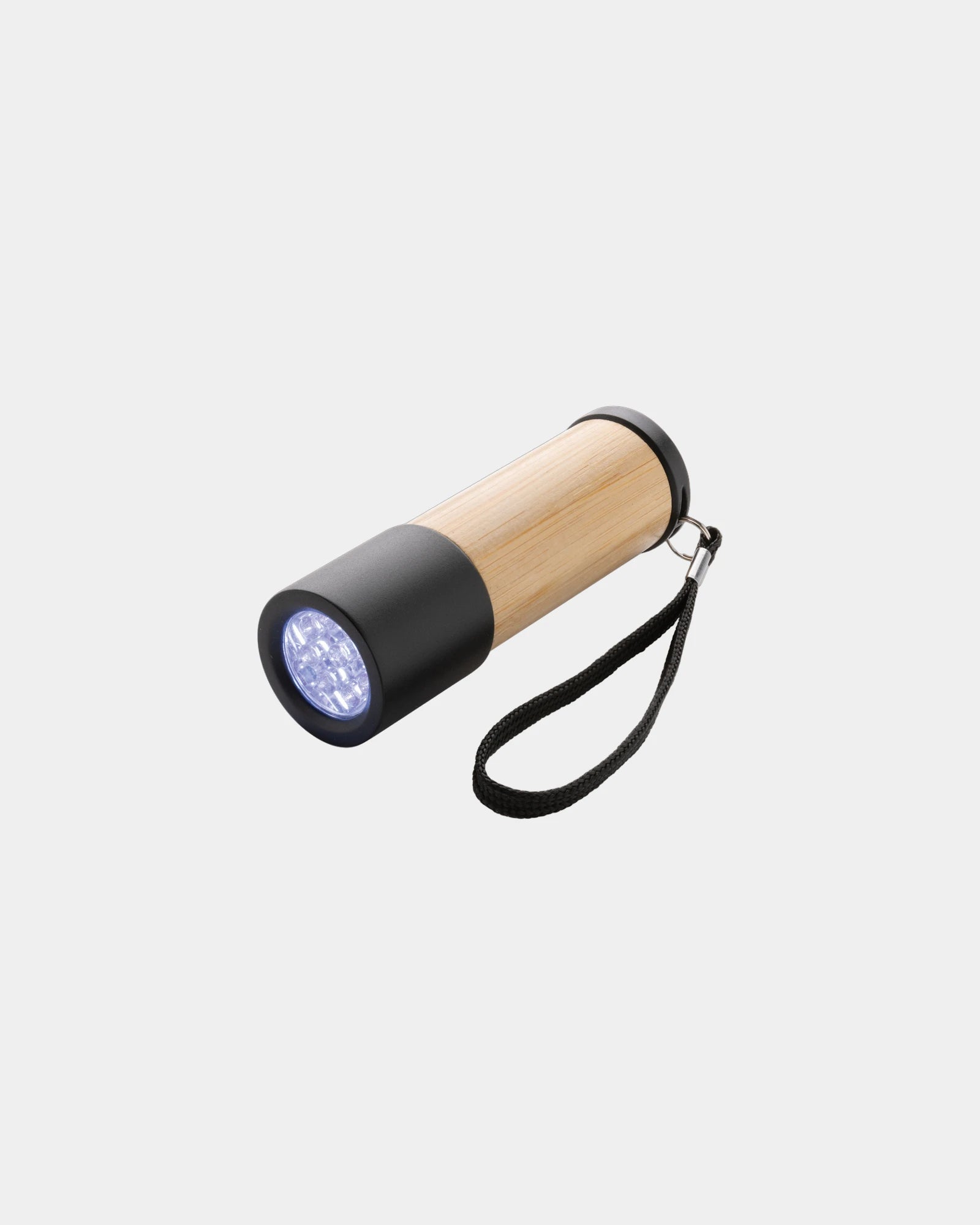 Lampe torche en bambou et plastique recyclé à personnaliser - Marron
