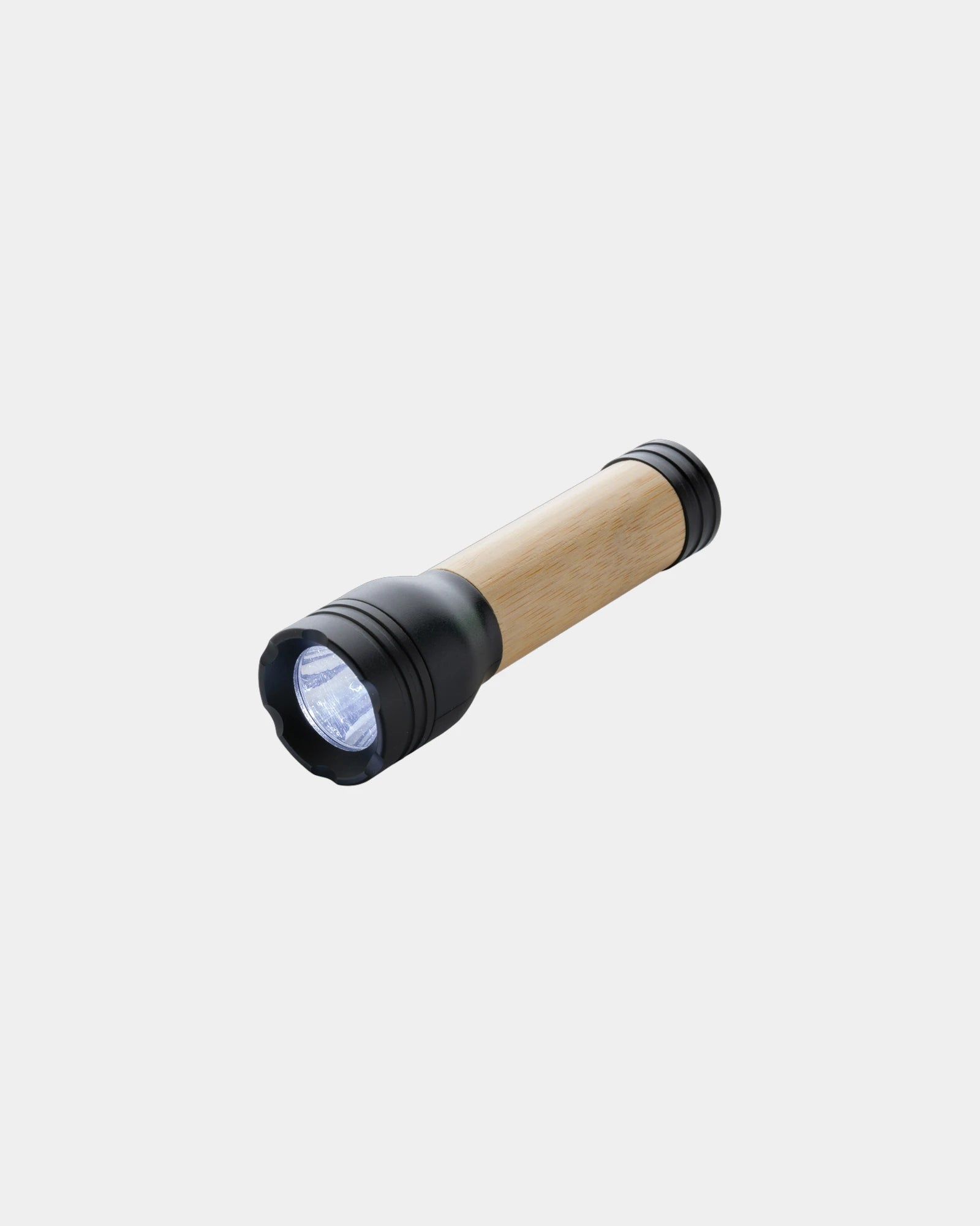Lampe torche ABS recyclé et bambou 1W à personnaliser - Noir