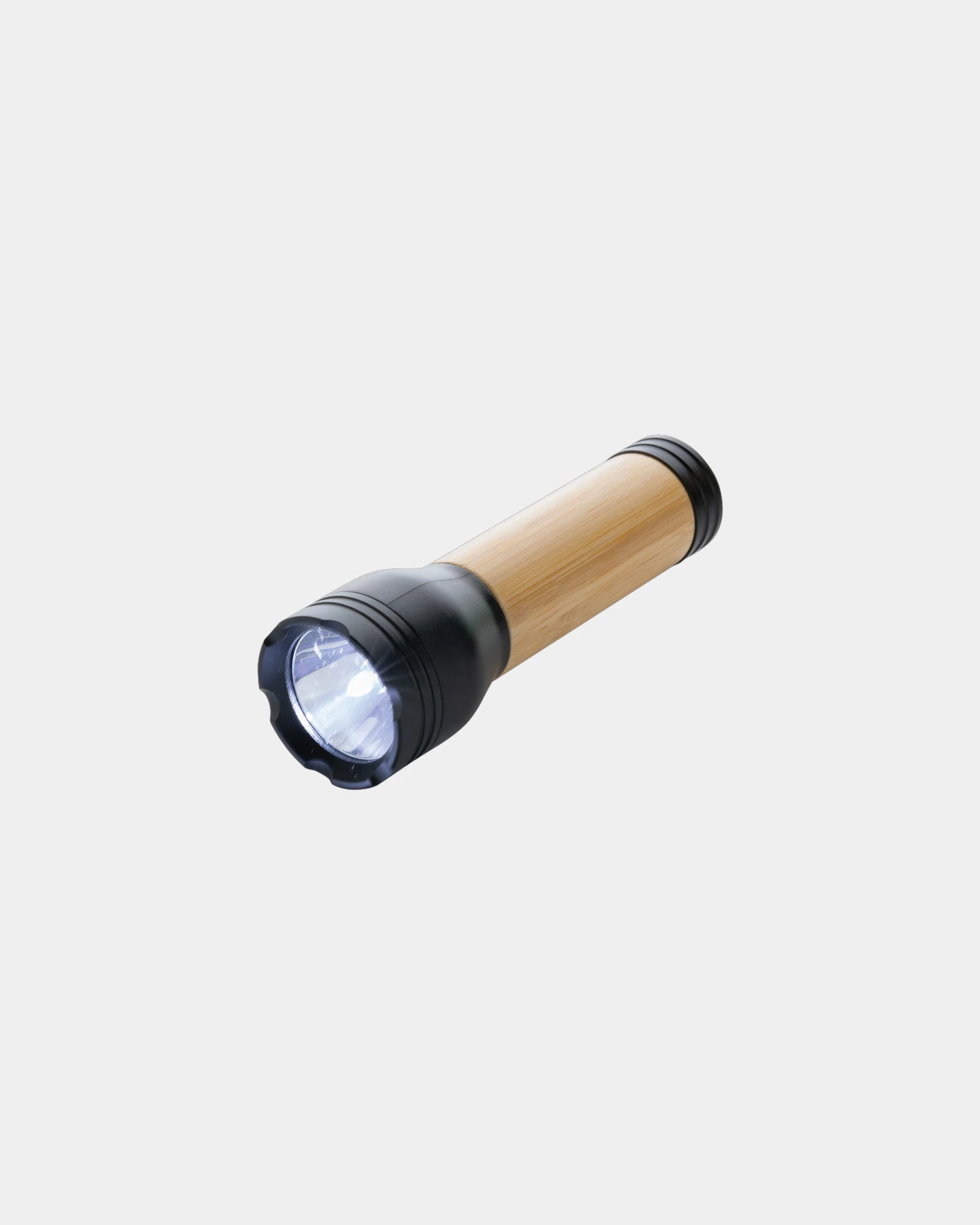 Lampe torche ABS recyclé et bambou 3W à personnaliser - Noir