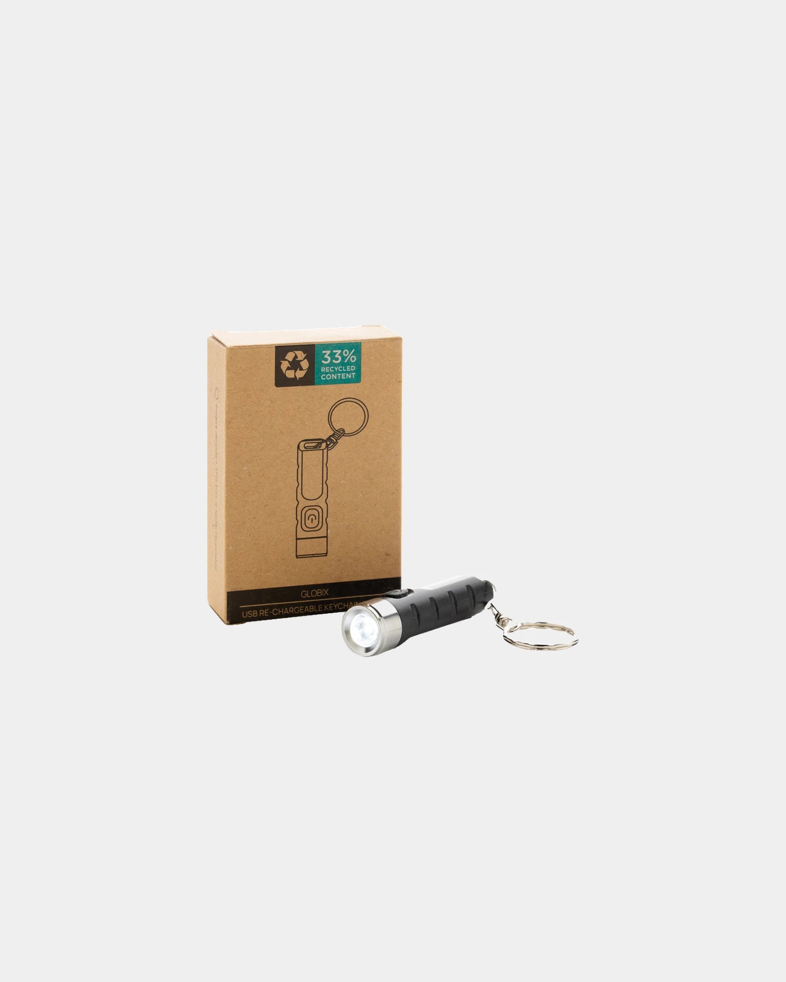 Porte-clés lampe torche ABS recyclé à personnaliser