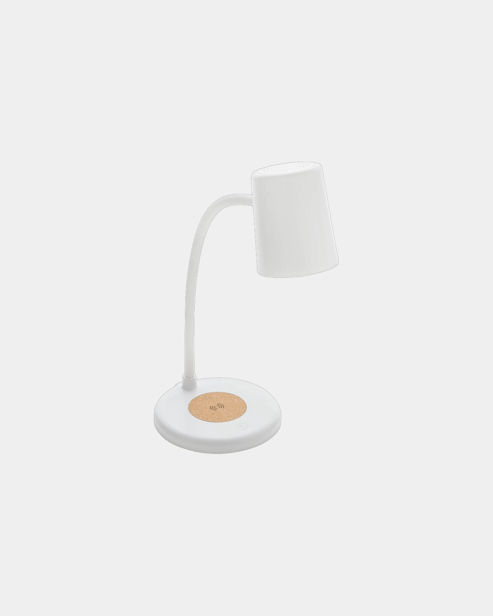 Lampe de bureau liège et plastique 15W à personnaliser - Blanc
