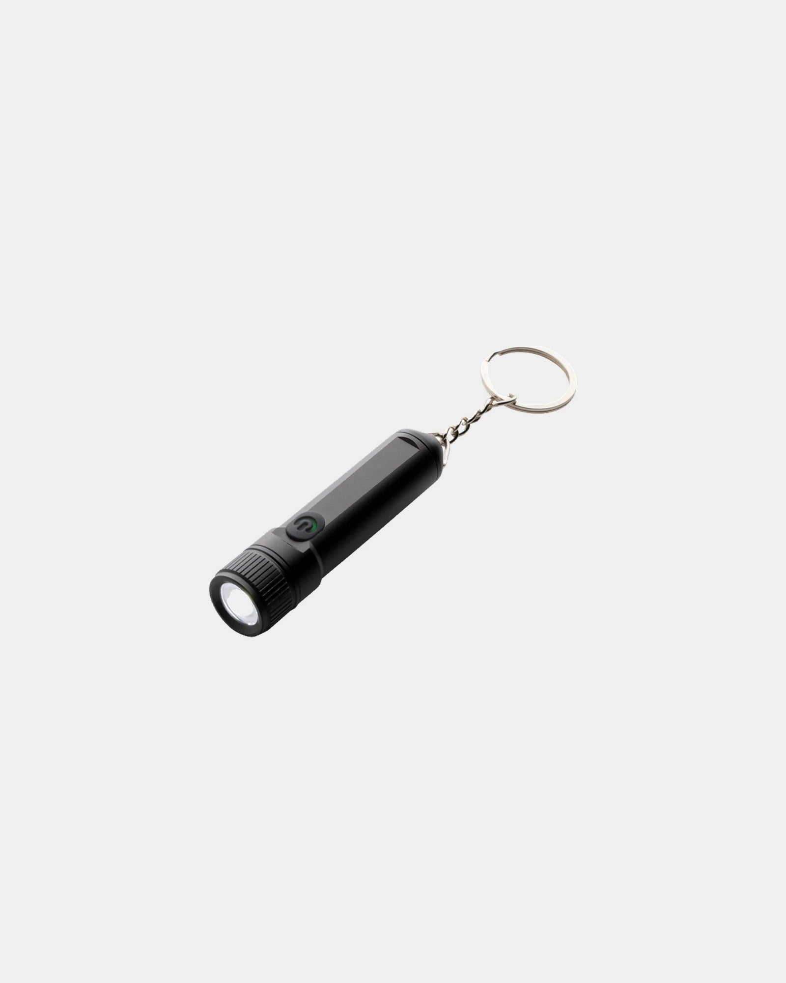 Porte-clés torche rechargeable aluminium recyclé à personnaliser - Noir