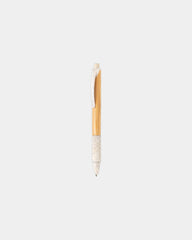 Stylo en bambou et paille de blé à personnaliser - Blanc