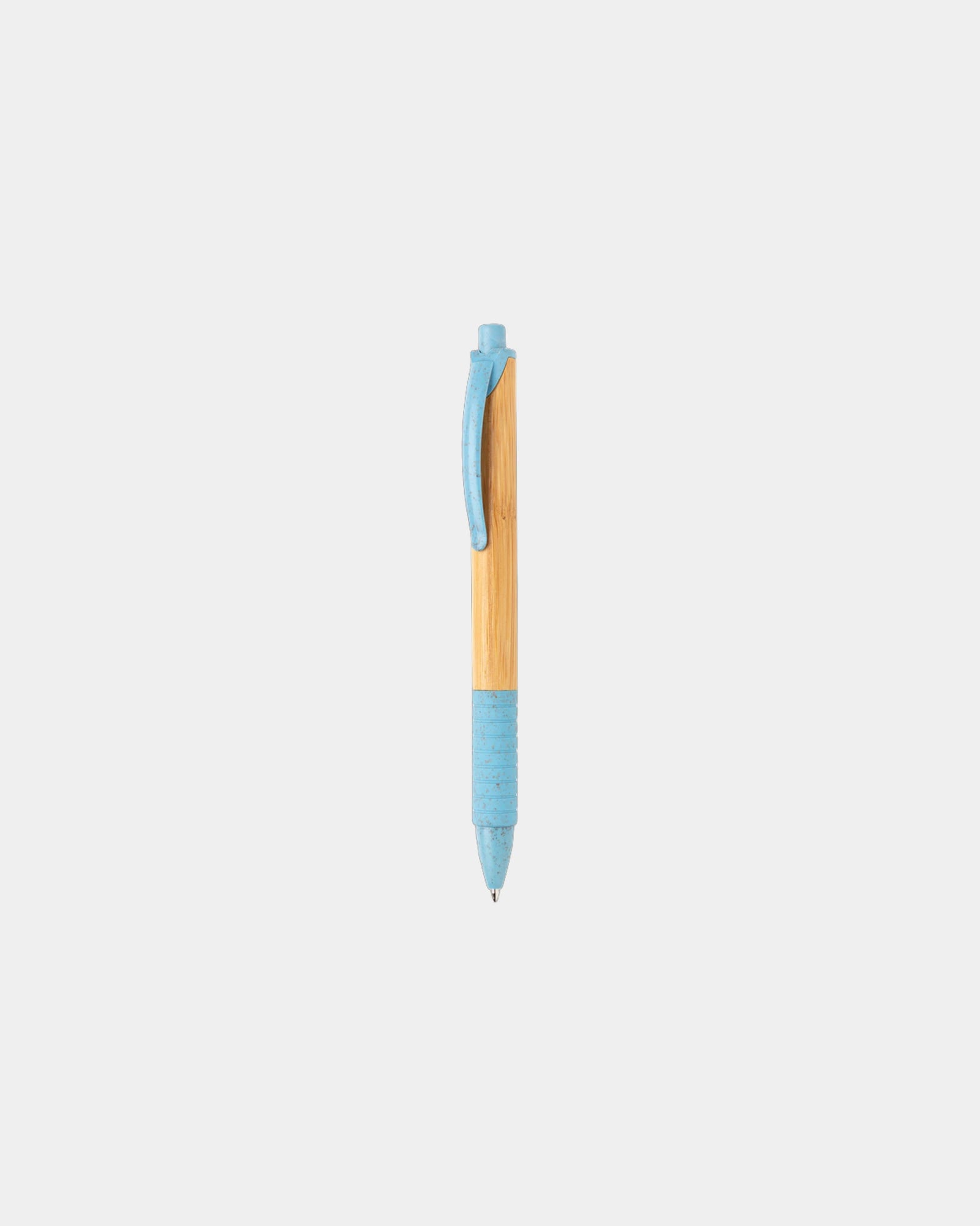 Stylo en bambou et paille de blé à personnaliser - Bleu