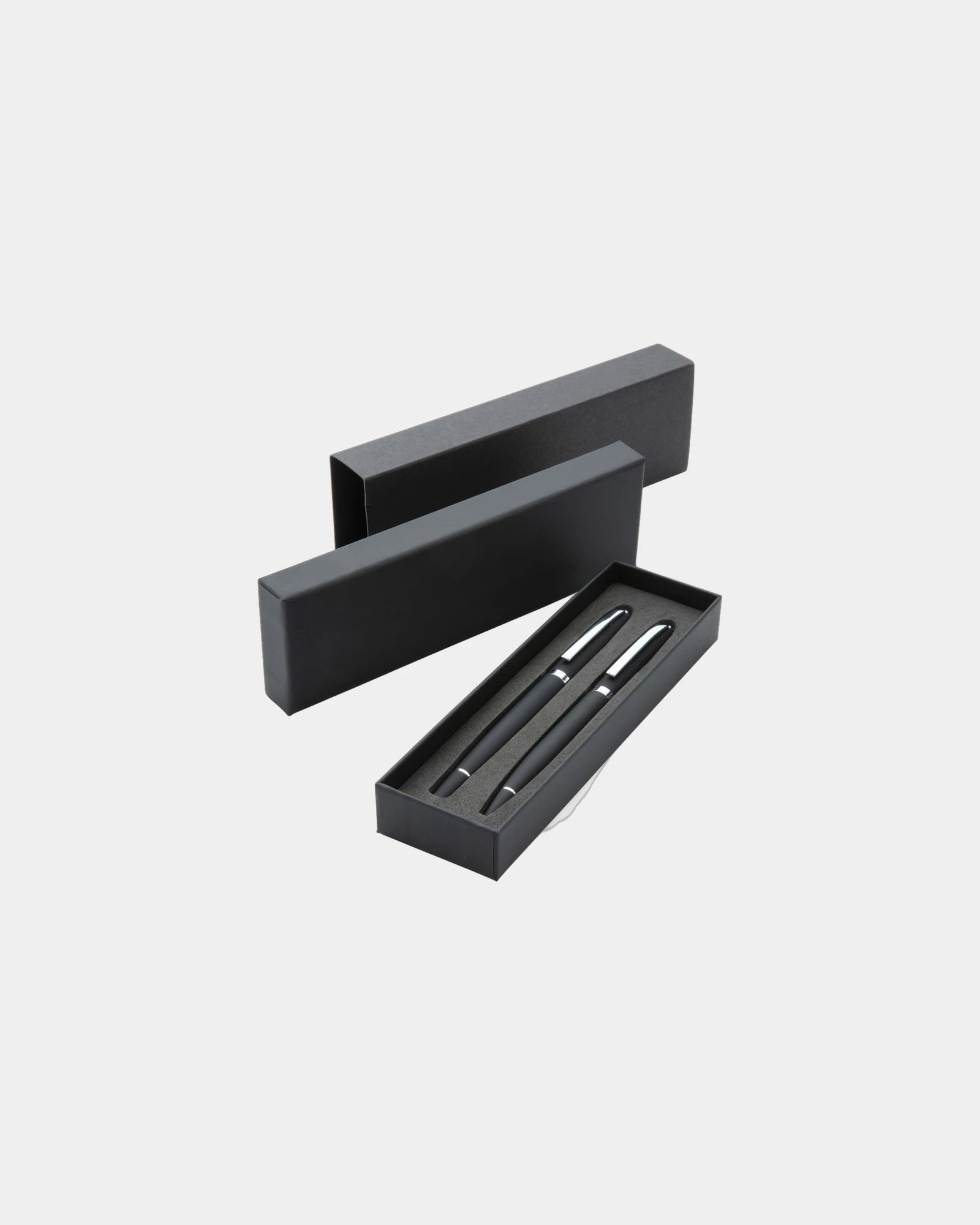 Set stylos aluminium noir à personnaliser - 2