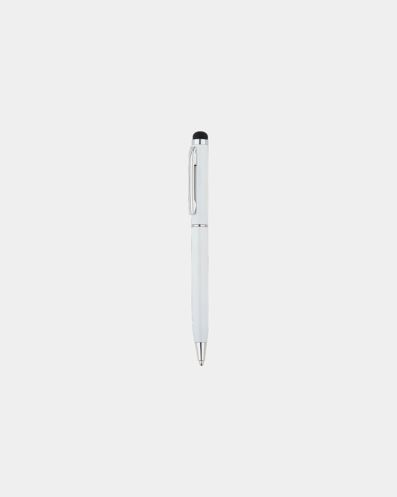 Stylo en aluminium avec embout stylet à personnaliser - Blanc