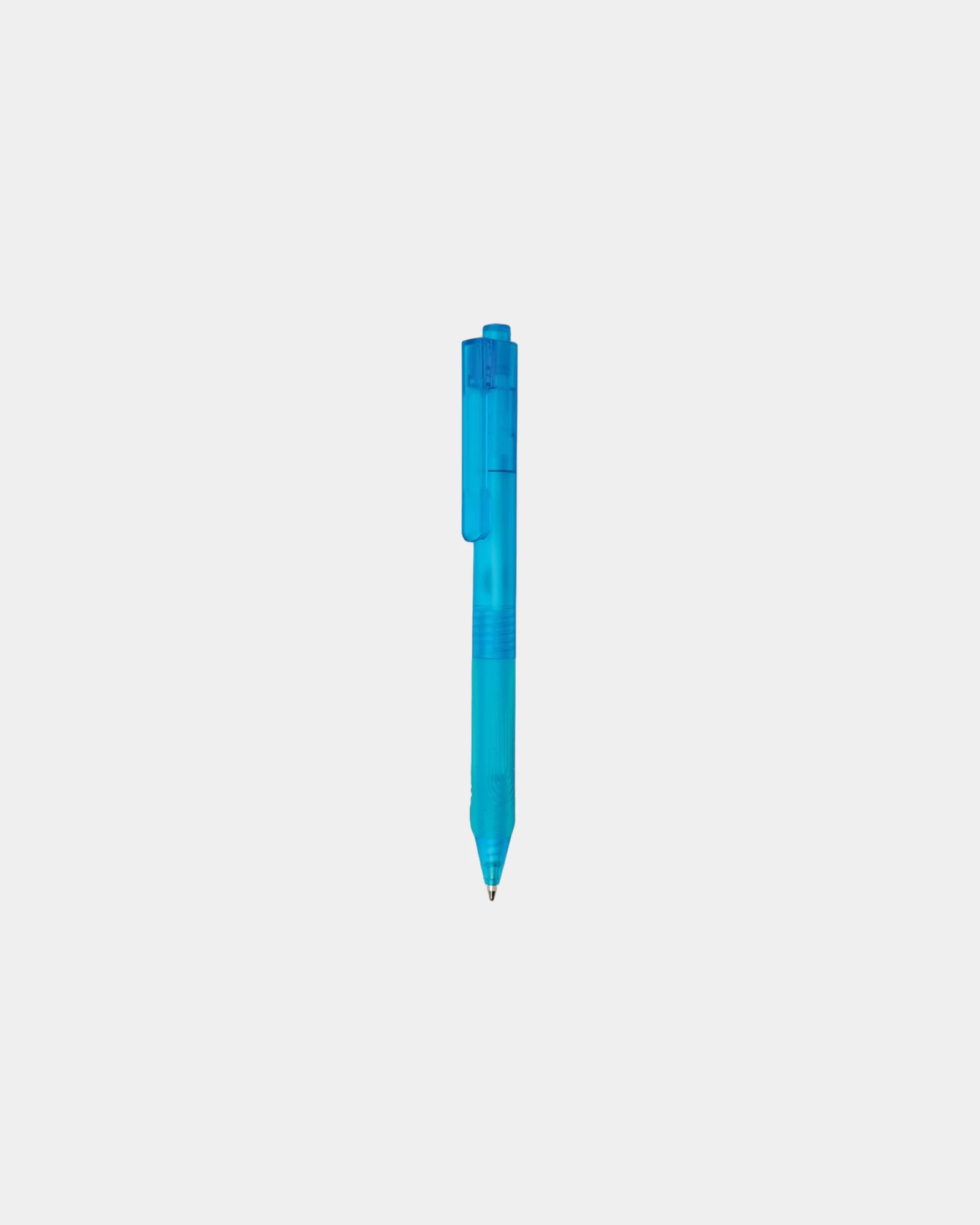 Stylo à bille rétractable finition givré à personnaliser - Bleu Clair