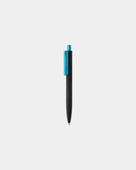 Stylo ABS recyclé finition gomme noire à personnaliser - Bleu Clair