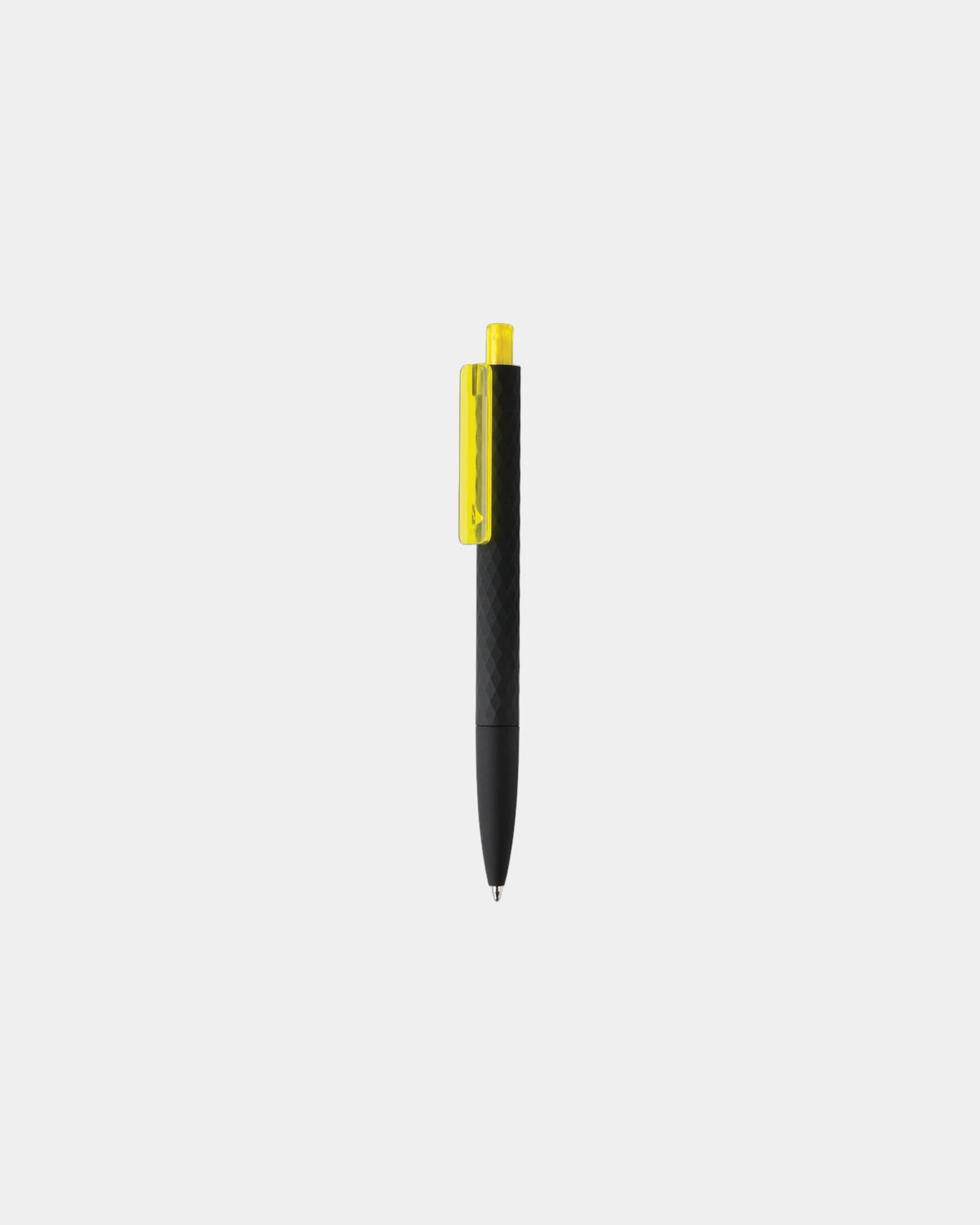 Stylo ABS recyclé finition gomme noire à personnaliser - Jaune